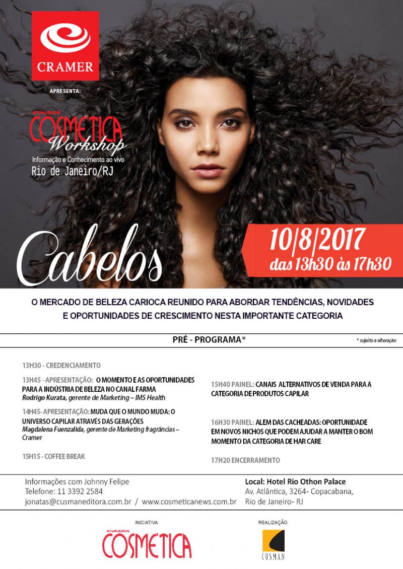Atualidade Cosmética Workshop, Rio de Janeiro. Debatendo o mercado de produtos para os cabelos sobre diferentes ângulos. Dia 10 de agosto.